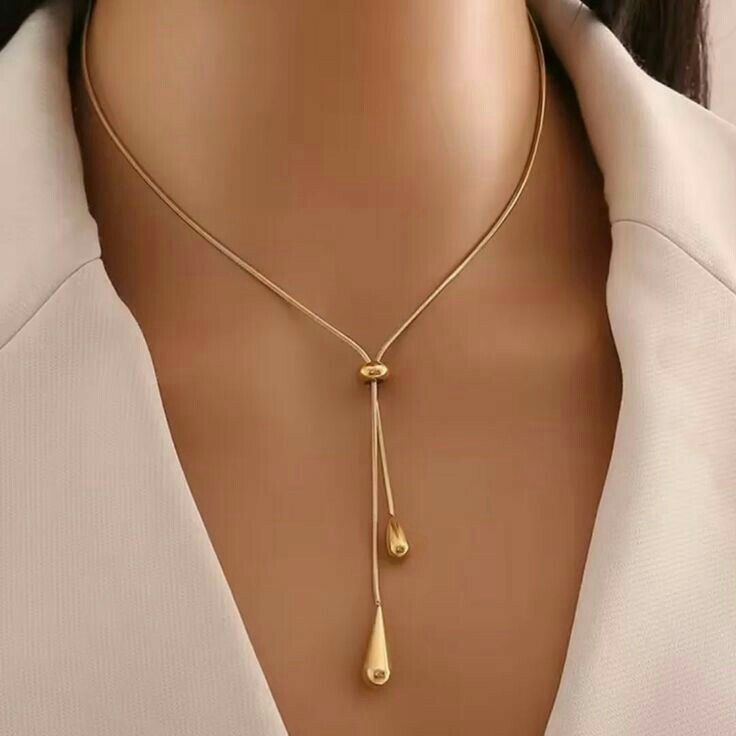 golden teardrop y necklace golden teardrop y necklace